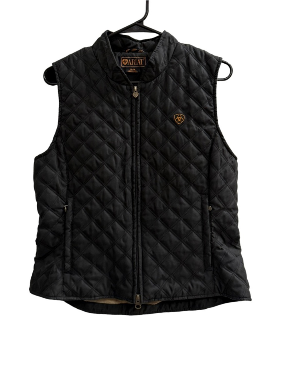 Ariat Quilted Zip Front Vest Black Size Medium - Picture 2 of 9